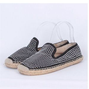 Steve Madden Leather Slip-on Espadrilles with Metal Stud Details